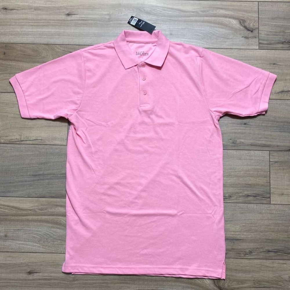 Galaxy By Harvic Men's Short Sleeve Polo‎ Shirt Size Large Pink